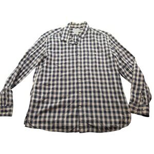 Lucky Brand Mens  Plaid Long Sleeve Casual Shirt XX Large Black Tan Gingham